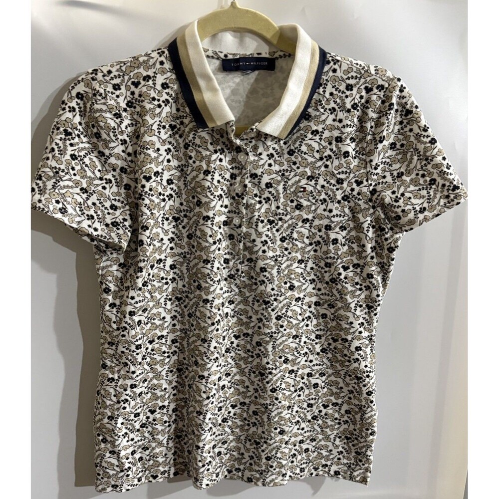Tommy Hilfiger Women's Polo Shirt Size M, Short Sleeve, Button up